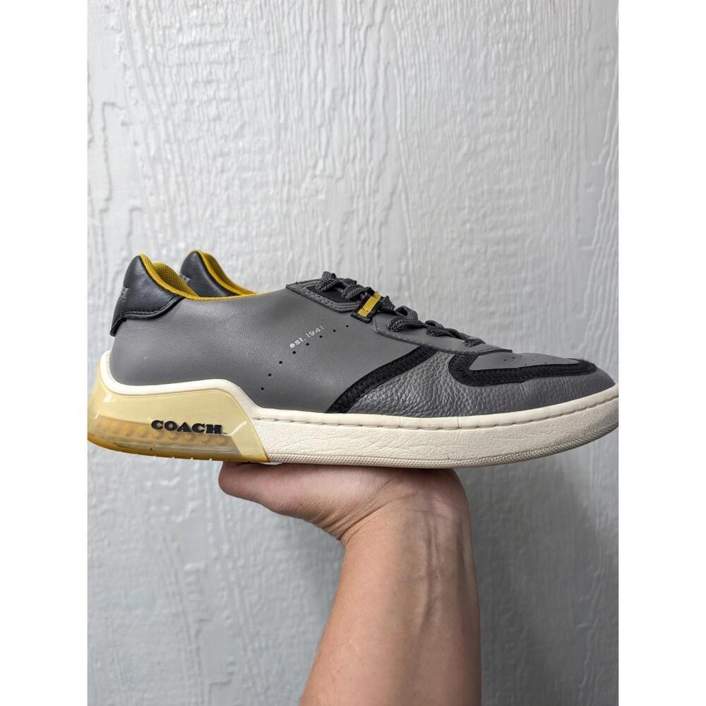 Coach Citysole Court Shoes Grey Lace Up Leather Sneakers Men's 10.5 EU 44 - Picture 3 of 9